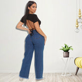 Embroidered Washed Jeans